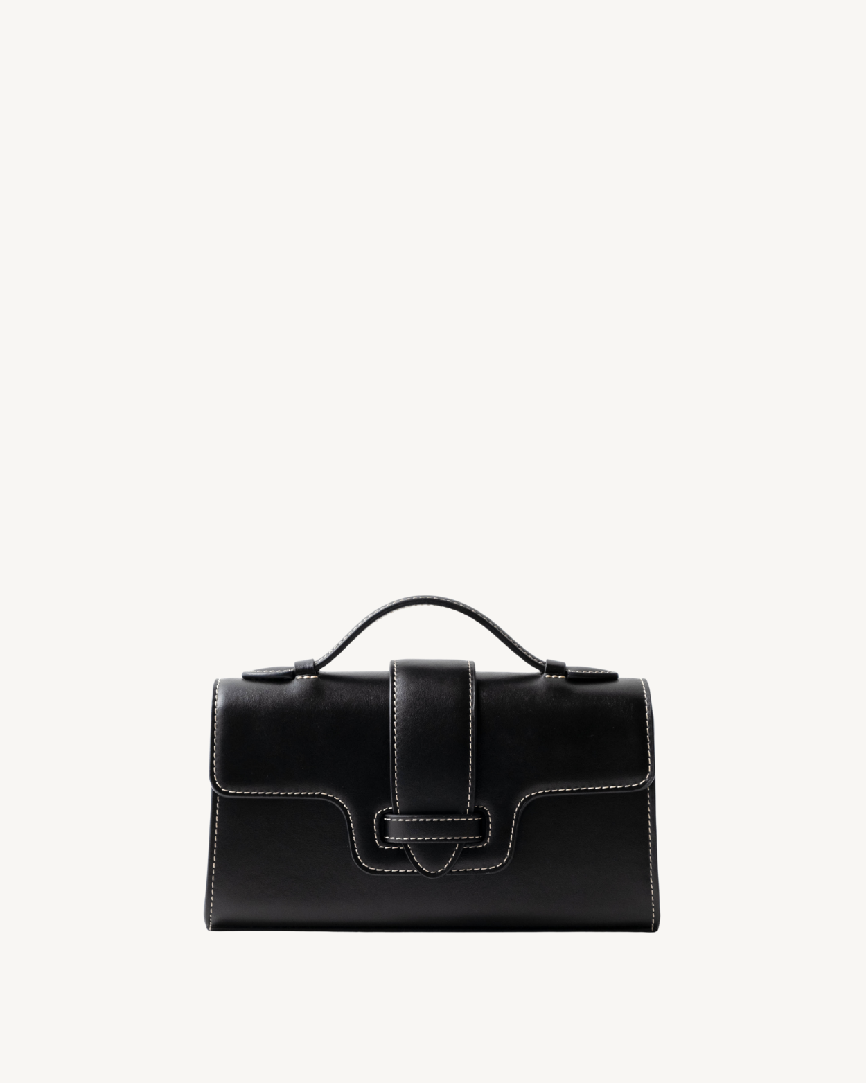 Mano Pochette Black with Vanilla Stitch – Plant-based Luxury Bags